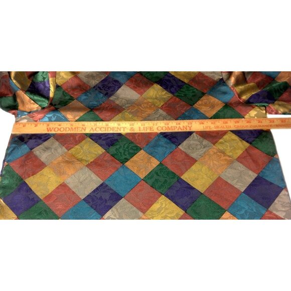 La Chine Classic Blouse Size 12 Satin Polyester Patch Look Rose Long Slv Vintage - Picture 5 of 16